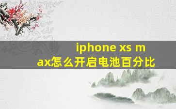 iphone xs max怎么开启电池百分比